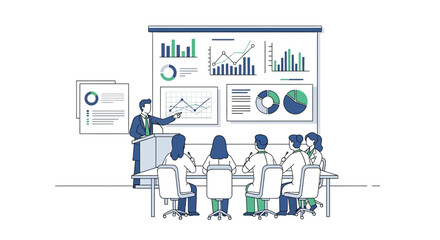 Fototapeta premium Business Team Meeting Data Analysis Presentation.