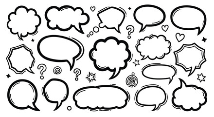 Dynamic speech bubble collection for creative communication and modern design projects