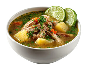 Delicious chicken soup a cozy kitchen culinary experience isolated on transparent background