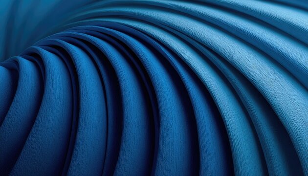 Deep blue fabric swirled in a spiral