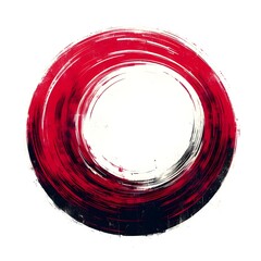 A red circle ring shape dirty grunge isolated on white background.