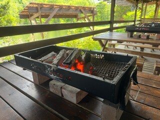 木炭の火おこし