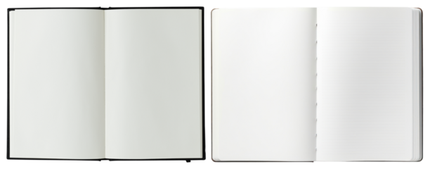 PNG Open blank notebooks displayed, element set on transparent background