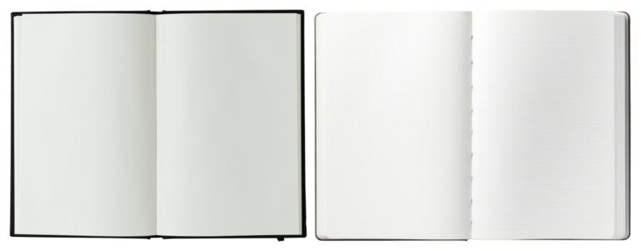 PNG Open blank notebooks displayed, element set on transparent background