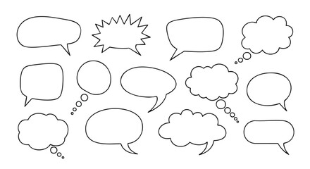 Empty speech bubbles and thought clouds ready for your creative text and design ideas