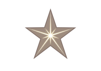 Elegant Bronze Star with Central Light Burst Design.