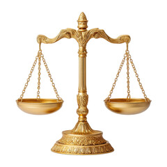 Balancing artistry classic brass scale display studio environment exquisite detailing isolated on transparent background.