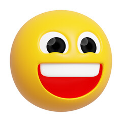 Grinning Face With Big Eyes Emoji 3D