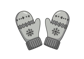 Winter Mittens with Snowflake Design for Warmth.