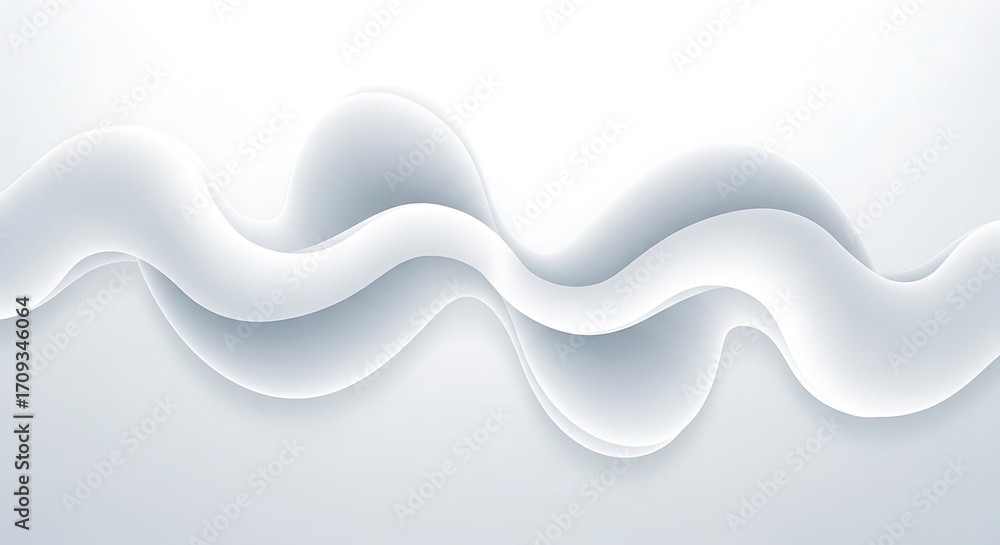 Aufkleber abstract white and gray wave background design. modern clean flowing curves with soft gradient and s