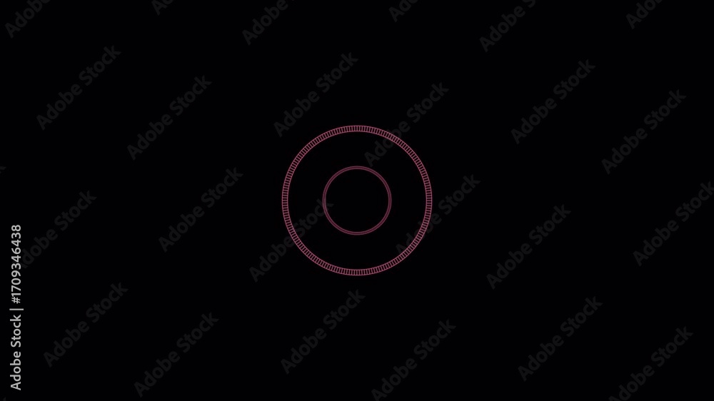 Poster abstract pulsing concentric circles on black background motion graphic.