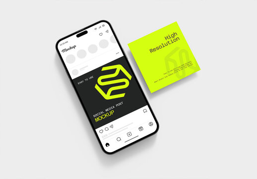 Smartphone and Instagram Post Mockup
