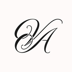 VA fashion luxury initial logo vector