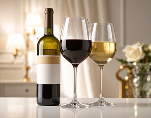 Two businesswomen collaborating on a futuristic holographic display showing financial data and charts in a modern office.