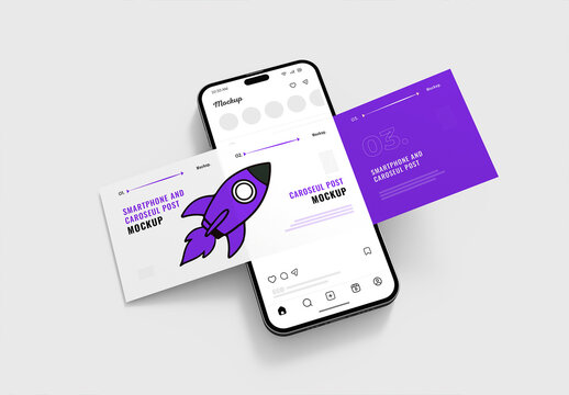 Social Media Carousel Mockup Template