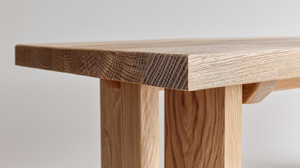 Wooden table with simple legs and grain texture