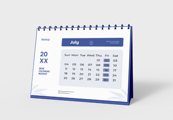 Minimal Desk Calendar Mockup PSD Template