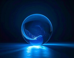 A glowing crystal orb in the dark