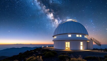 Obraz premium Observatory under starry sky