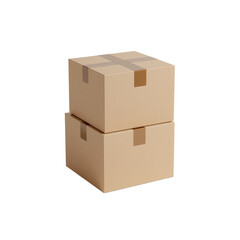Fototapeta premium Stacked cardboard boxes on transparent backdrop delivering order and functionality with clean