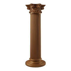 Fototapeta premium Single Bronze Corinthian Column With Ornate Capital And Fluted Shaft ancient architecture