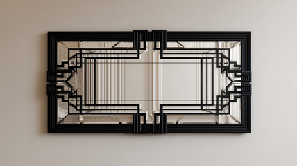 Art Deco mirror with black frame