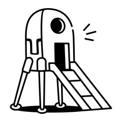 A hand drawn style icon showing a space shelter
