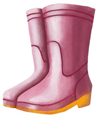 pink rubber boots