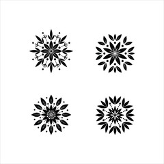 Mandala Flower Ornament Set Vector Illustration