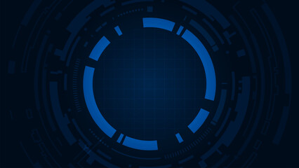 Abstract circuit board tech circle technology with internet concept futuristic blue background