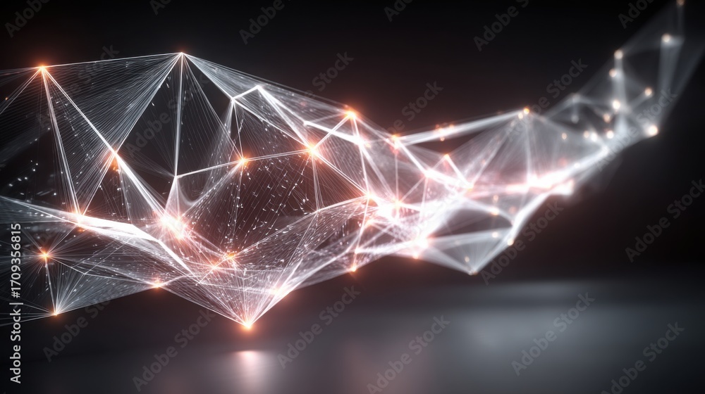 Aufkleber diamond shaped object representing a data-driven economy and the network of data nodes in a modern e