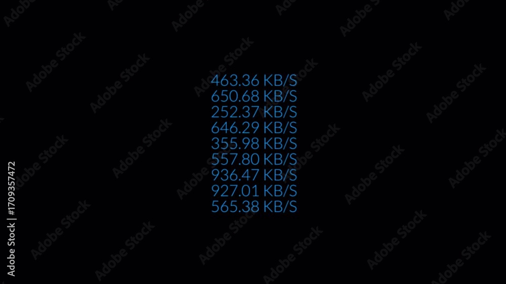 Poster abstract digital data stream on black background with blue text and numbers.