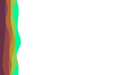 Abstract colorful wavy stripes create a modern border on a clean white background with ample copy space, ideal for design, web, or business templates.