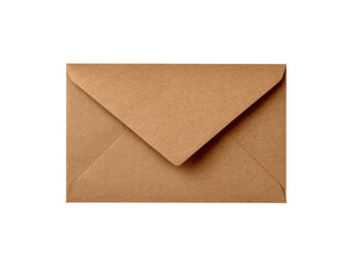 Brown paper envelope with folded flap on black background craft
