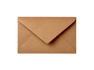 Brown paper envelope with folded flap on black background craft