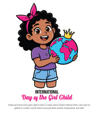 International Day of the Girl Child Illustration with Empowerment Theme