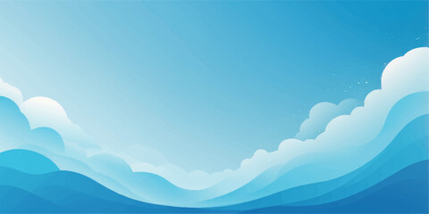 Fototapeta premium Abstract beauty of the sea and sky with clouds and mountains in a clear blue day