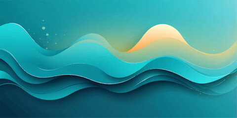 Abstract blue wave vector illustration with a colorful curve pattern for a modern business backdrop