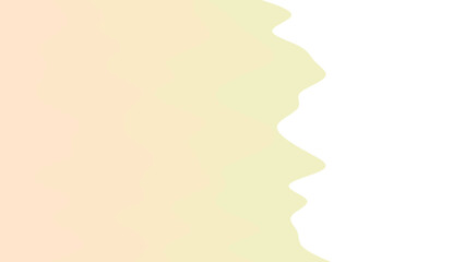 Abstract background featuring a smooth color gradient from peach to pale yellow with a playful wavy border against white, ideal for creative designs and presentations.