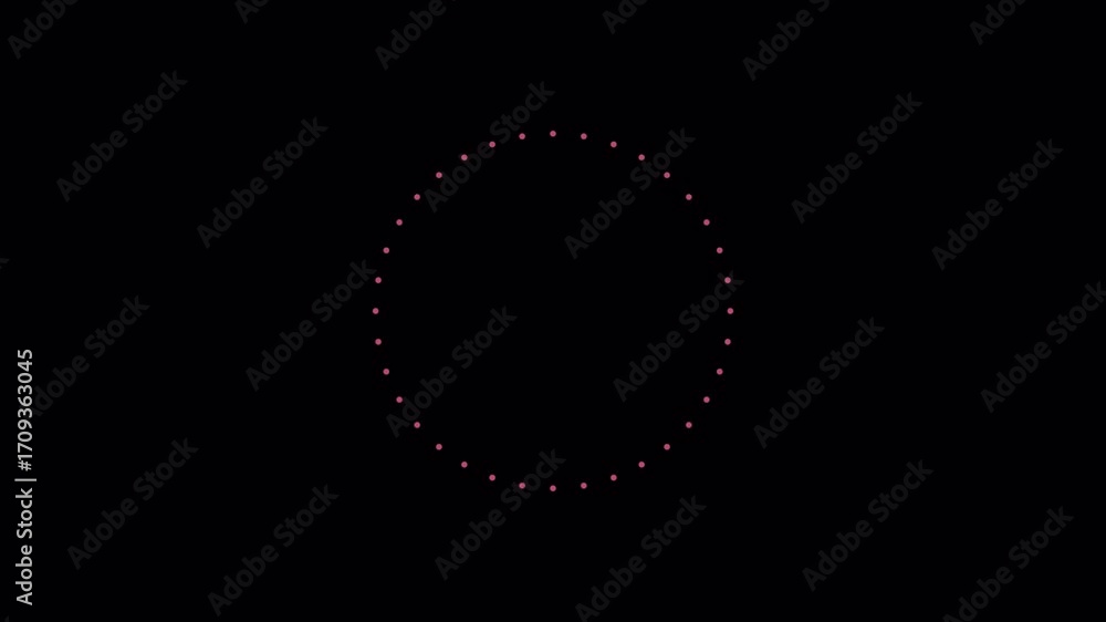 Aufkleber abstract circular pattern of glowing particles on black background.