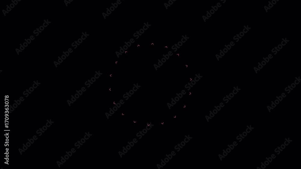 Aufkleber abstract circular pattern animation with glowing dots.