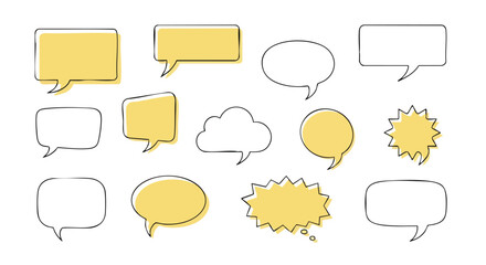 Fototapeta premium Collection of modern speech bubbles for communication and design with space for text
