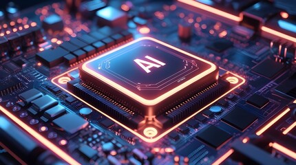 Fototapeta premium Minimal Cheap AI Concept Design for Business, Automation, and Innovation