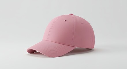 Fototapeta premium Pink Baseball Cap Isolated on White Background Casual Headwear