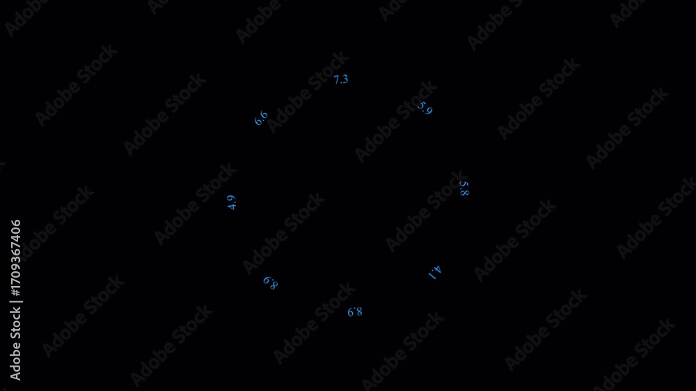 Poster abstract circular animation with glowing particles and subtle movement.