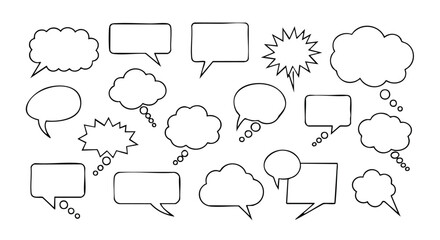 Fototapeta premium Thought bubbles and speech balloons, perfect for expressing ideas, quotes, and communication