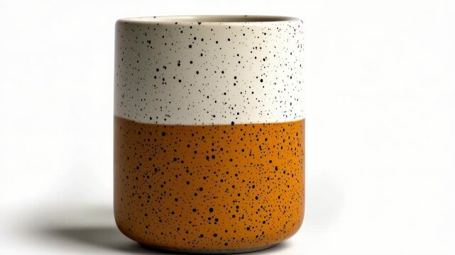 Modern ceramic coffee mug with speckled design