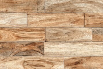 Fototapeta premium Beige and brown wood-look tile flooring