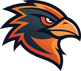 Obraz premium Ferocious bird head mascot logo vector illustration for sports and teams