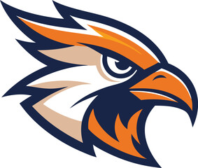 Obraz premium Aggressive bird head mascot logo vector illustration for sports and brands